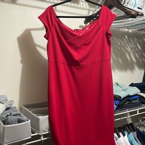 New York & Company red stretch sheath cap sleeve size XL.